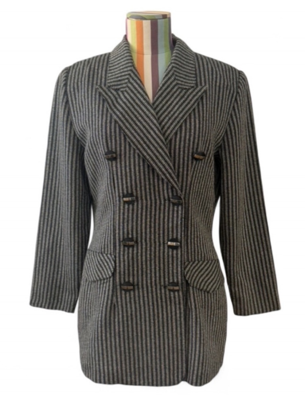 Vintage Always USA 80s Striped Double Breasted Blazer